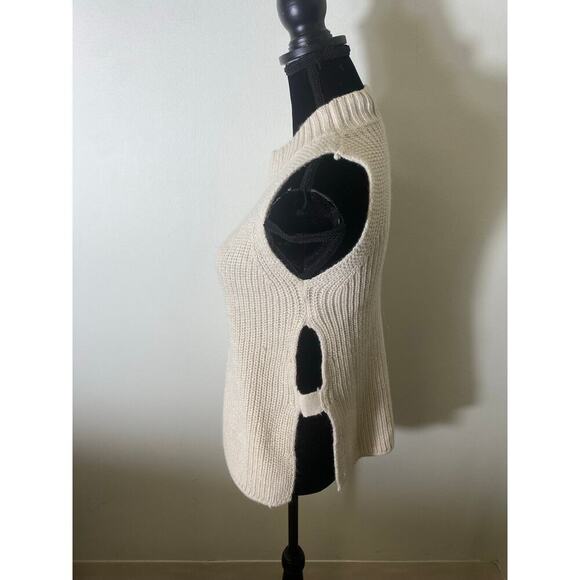 Mus Bombon Cream Pullover Sweater Tunic Vest Sz S - Picture 3 of 5